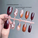 Sweet Brown Color-Block Leopard Print Wearable High-End Whitening New Art Natural Finished Removable Stickers Nail Tips_voghion.com