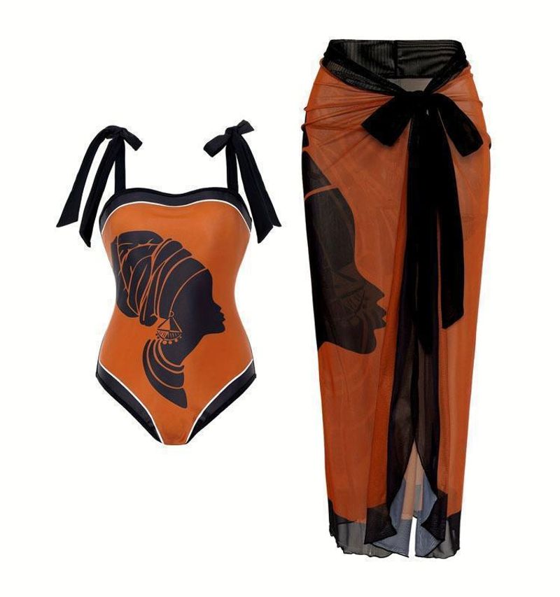 Women's Clothing Swimsuit Women's Summer New Fashion Sexy Bikini Retro Printed Beach Dress One Piece Swimsuit_voghion.com