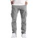 Premium Products 2025 Spring/Summer New Men's Workwear With Folded Drawstring Multi Pocket Casual Pants_voghion.com