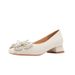 33501-30B Fairy Style Bowknot Rhinestone High-end 2025 Comfortable Versatile Square Toe Chunky Heel Women's Single Shoes_voghion.com