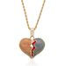 Men's Jewelry Personality Hot Style Broken Heart Shape Broken Heart Male And Female Couple Pendant Full Zircon Hip Hop Necklace_voghion.com