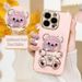 Cute Plating Quicksand Bear Holder Case For Iphone 16 12 13 Mini 11 14 15 Pro Max Plus X Xs Xr 16plus 16pro Silicone Stand Cover_voghion.com