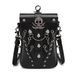 Women's Single Shoulder Personality Punk Studded Skull Crossbody Bag Phone Coin Purse_voghion.com