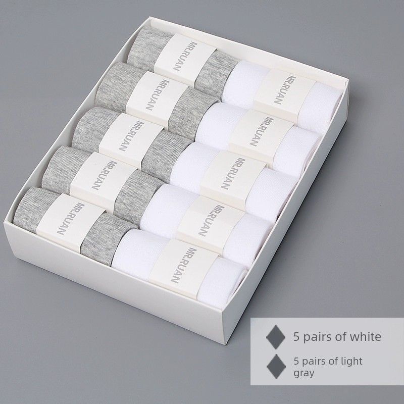 Herren Sommer dünne reine Baumwolle schweißabsorbierende 10 Paar Socken_voghion.com