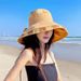 Fisherman's women's sun hat, versatile for outdoor outings in summer, beach shading, face covering, and large brim hat_voghion.com