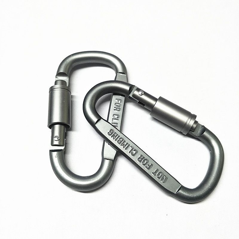 Moschettone di bloccaggio a forma di D da 8 cm, portachiavi in lega di alluminio, lucchetto di sicurezza per esterni, fibbia per zaino appesa a dado colorato_voghion.com