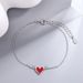 S Reines Silber Einfache Vielseitige Rot Elegante Schmuck Strand Fuß Zubehör Herz Fußkettchen Für Frauen_voghion.com