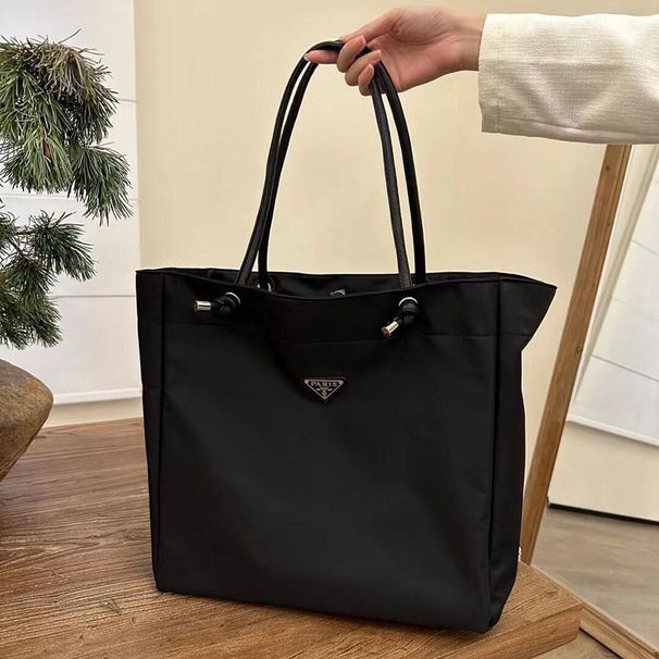 Κορεάτικη τσάντα tote μεγάλης χωρητικότητας από νάιλον ύφασμα, απλή, νέα, ευέλικτη τσάντα αγορών, τσάντα ώμου Lazy Style_voghion.com