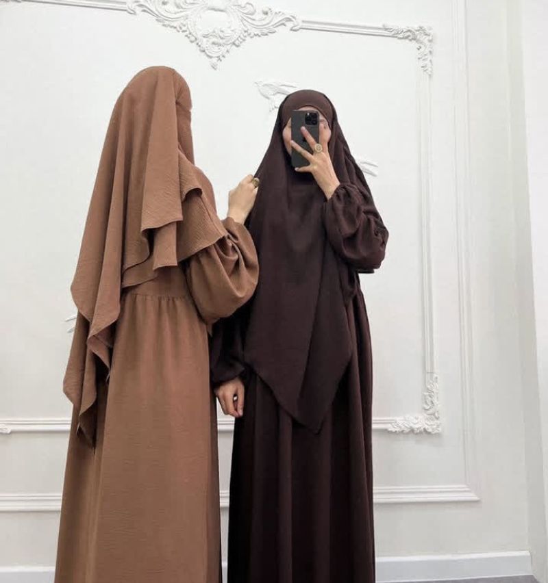 Women's Clothing Women's Clothing Solid Color Pleated Loose Dress With Headscarf_voghion.com