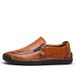 Britischer Stil Echtleder Herren Casual Große Größe Fahrschuhe Slip-On_voghion.com