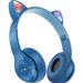 Cuffie stereo Bluetooth sovraurali luminose con orecchie di gatto 3c P47M_voghion.com