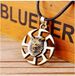 Men Wolf Head Viking Black Rope Pendant Necklaces for Women Steel Wheel Pendant Amulet Metal Jewelry Unisex_voghion.com