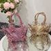 Women's Bags Bring Diamond StuddedFairy Bags Super Flash Rhinestone Flower Bucket Bags Vegetable Basket Handbags_voghion.com