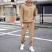 Men's Clothing Men's Knit Hoodie & Joggers Set - Printed Winter Casual Tracksuit_voghion.com