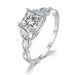 Celtic Knot Square Zircon Plated White Gold Ring Classic Simple Engagement Women's Ring_voghion.com