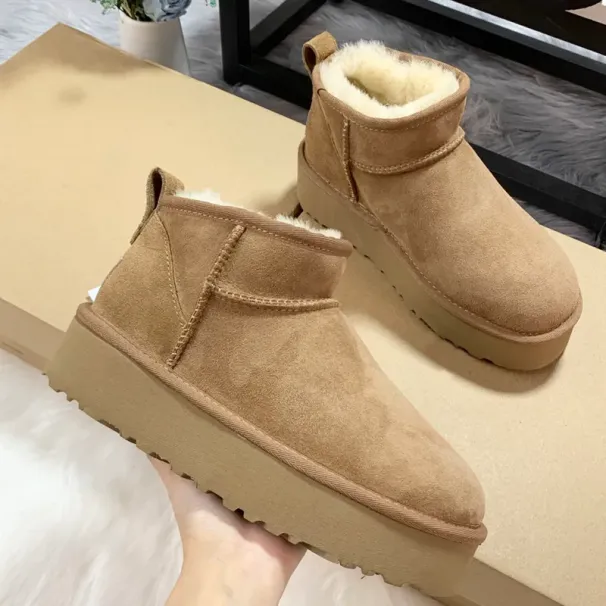 Tasman Booties Tazz Slippers Classic Mini Boots Ultra Snow Short Medium Platform Scarpe Calde Pelliccia Pelle di Pecora_voghion.com