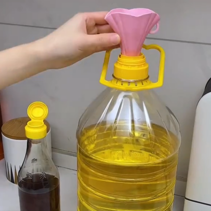 Con supporto per alimenti, mini imbuto per olio di piccolo diametro, pieghevole, creativo, per la distribuzione di liquidi, per uso domestico, da cucina_voghion.com