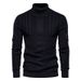 Autumn New Style High Neck Casual Knitted Warm Base Sweater Men's Solid Color Pullover Size Large_voghion.com
