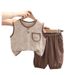 Summerkostüm fir Jongen, Moudeweste, Shorts, zweedeelegt Set, dënn ärmellos Kannerkleeder fir Puppelcher_voghion.com