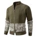 Herren-Strickpullover mit Reißverschluss und Stehkragen in Übergröße, Retro-Jacquard, lässiger Pullover-Cardigan für den Winter, modisch und bequem_voghion.com