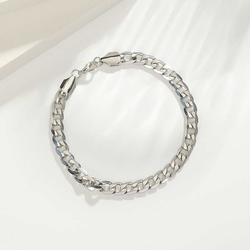 for Men Hip-Hop Alloy Plain Circle Jewelry Simple Fashion Punk Cuban Trendy Brand Bracelet Couple Style_voghion.com