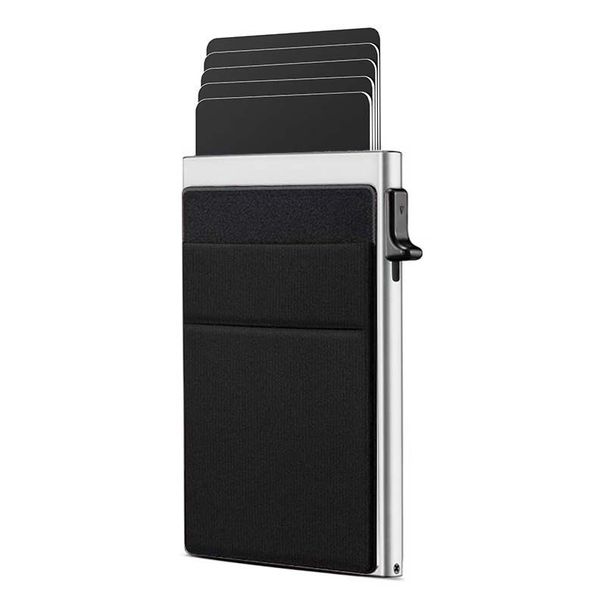 Men’s Bags RFID Side Push Anti Theft Multi Card Metal Card Holder Aluminum Alloy Card Box Multi Function Cash Clip Credit Card Holder_voghion.com