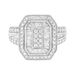 .925 Sterling Silver Round and Baguette Diamond Cathedral Ring (0.75 Cttw, H-I Color, I2-I3 Clarity)_voghion.com