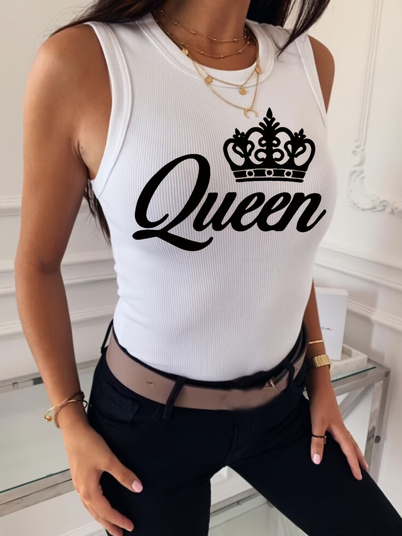 Women's fashion high elastic small pit strip fashion printed vest_voghion.com