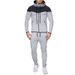 Slim Fit Panel Kapuzenpullover Lässige Sporthose Herren Set Individuell_voghion.com