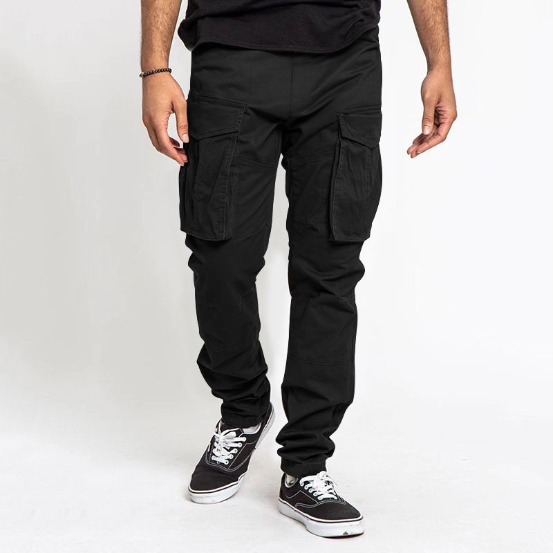 Herrenbekleidung, einfarbig, Freizeithose mit mehreren Taschen_voghion.com