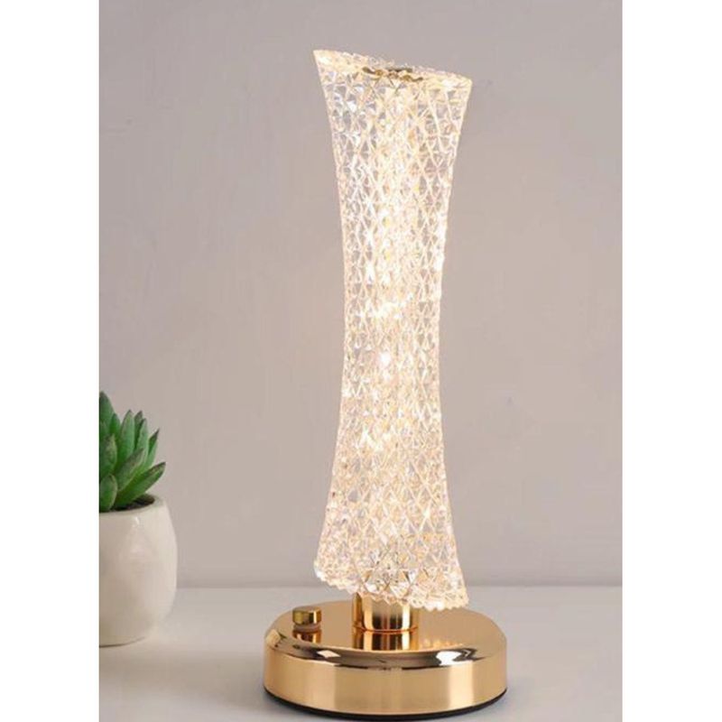 Lampada da comodino in acrilico per scrivania e camera da letto, luce notturna di lusso, moderna e semplice, con spina di ricarica, sensibile al tocco._voghion.com