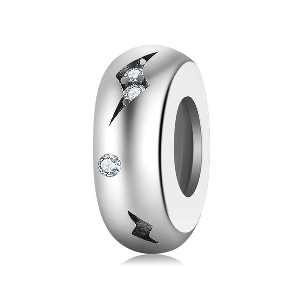 Dámské korálky stříbrné korálky originální jednoduché DIY doplňky korálkové zirkonové šperky plug distanční korálky stříbrný náramek přívěsek_voghion.com