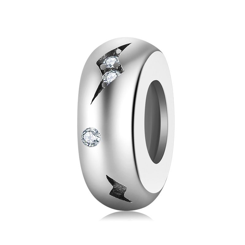 Women's Beads silver beads original simple DIY accessories beaded zircon jewelry plug spacer beads silver bracelet charm_voghion.com