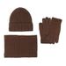 Winter hat, scarf, gloves, three piece set, plus velvet touch screen, outdoor cold proof, thickened knitted hat, three piece set_voghion.com