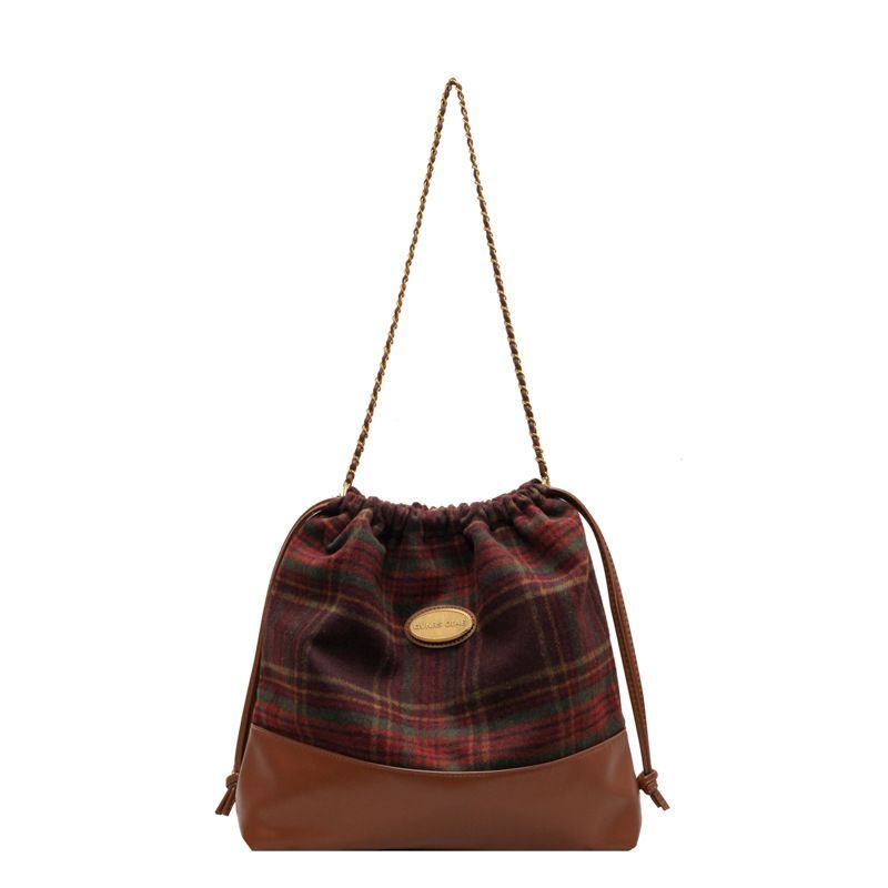 Damen Rucksack Wollkette Große Kapazität Herbst und Winter Neue Umhängetasche Beliebtes Nischendesign Weiches Veet-Feeling Eimer_voghion.com