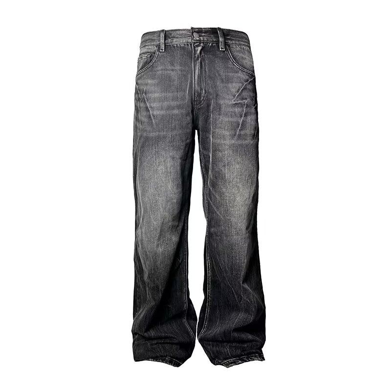 Mother & Kids Teen Boys' Distressed Bootcut Jeans – Lightning Wash & Slim Fit (S-3XL, Black/Blue)_voghion.com
