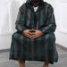 Loose Oversized Men's Long Hooded Jumpsuit With Striped Printed Muslim Robe_voghion.com