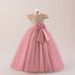 Mutter & Kinder Mädchen Kleid Prinzessin Kleid Flauschiges Kleid Schleife Blumenmädchen Hochzeitskleid Langes Kleid Kinder Ballkleid_voghion.com
