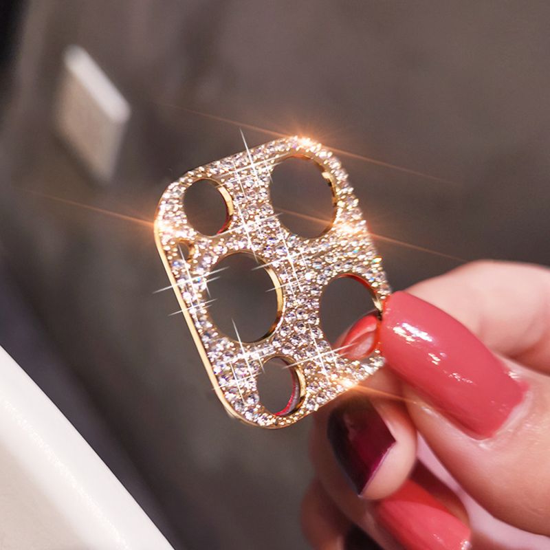 Funda protectora de lente de cámara con purpurina y diamantes de imitación para iPhone 12, 11 Pro Max, 12 Pro, iPhone 12 Mini, película protectora de pantalla con diamantes brillantes_voghion.com