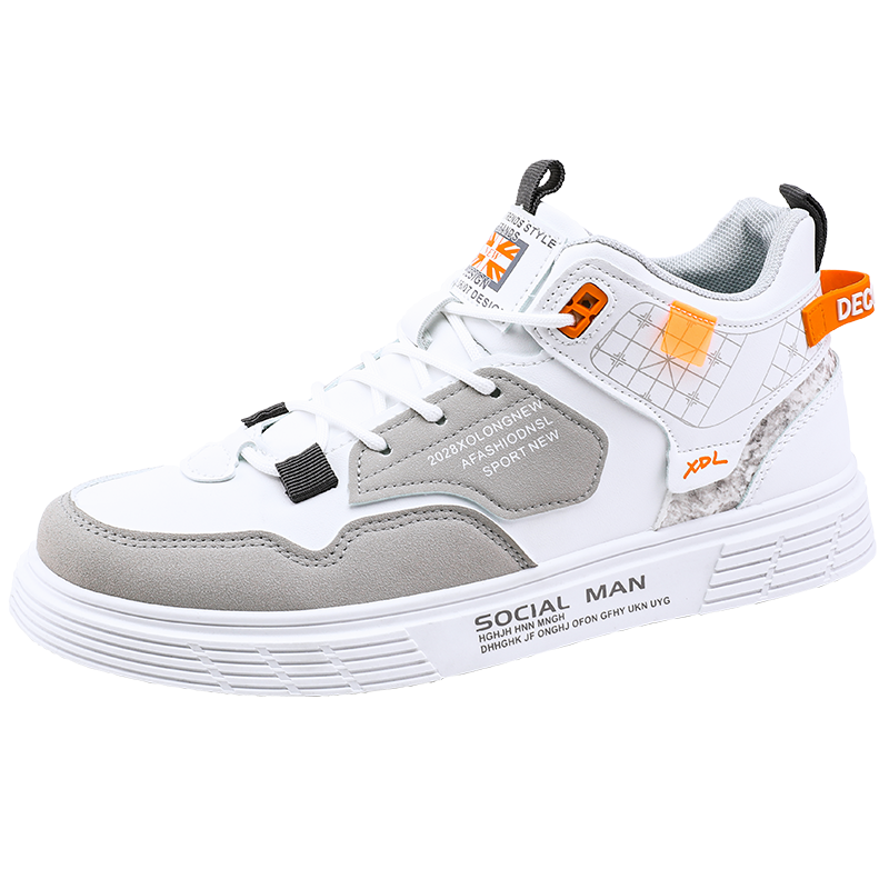 Flash Frakt Originalkvalitet High Top Board Herr Super Fiber Läder Koreanskt Mode Fritidsskor Livesändning_voghion.com