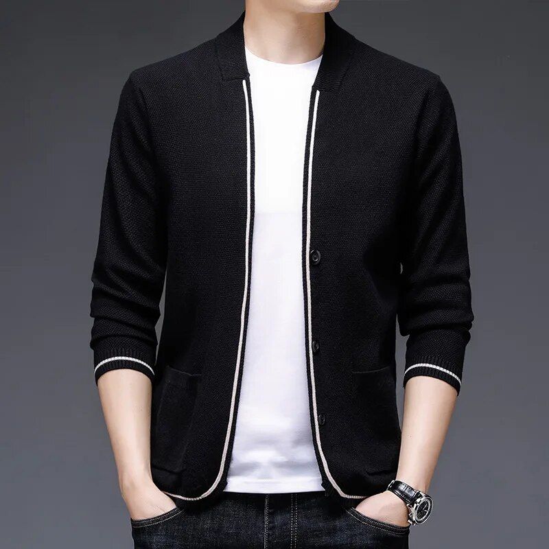 Top qualité nouveau automne hiver marque mode Slim Fit tricot Cardigan hommes japonais pull décontracté manteaux veste hommes vêtements 2023_voghion.com