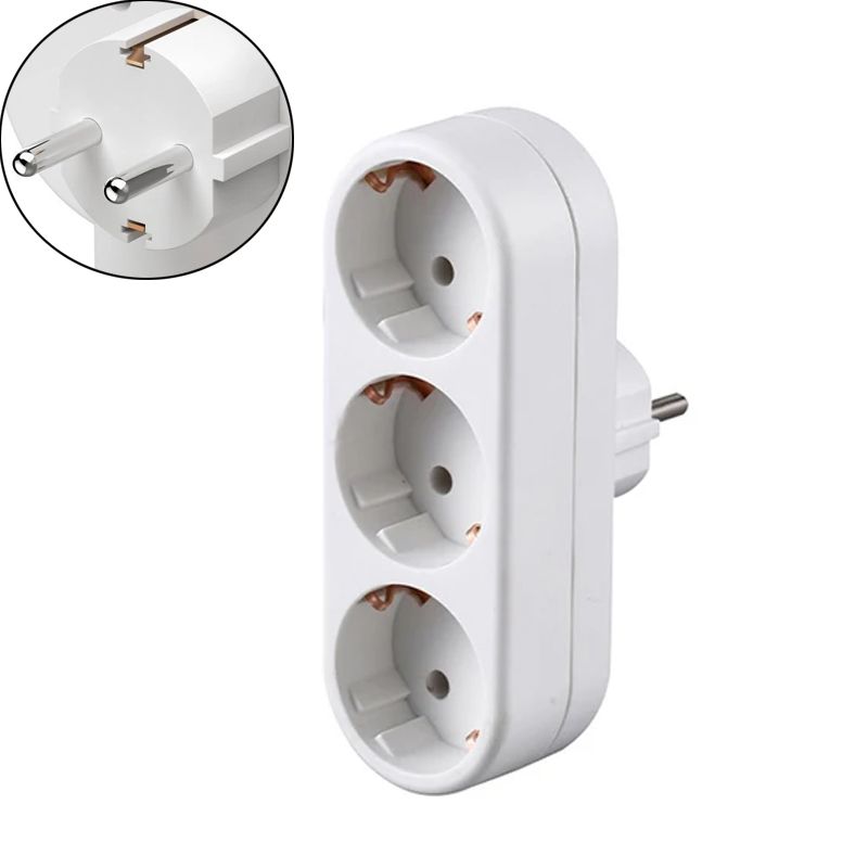 Presa di corrente a parete prolunga a 2 vie e 3 vie Germania Corea Russia Spina Schuko Convertitore Presa 16A 3500W Tipo_voghion.com