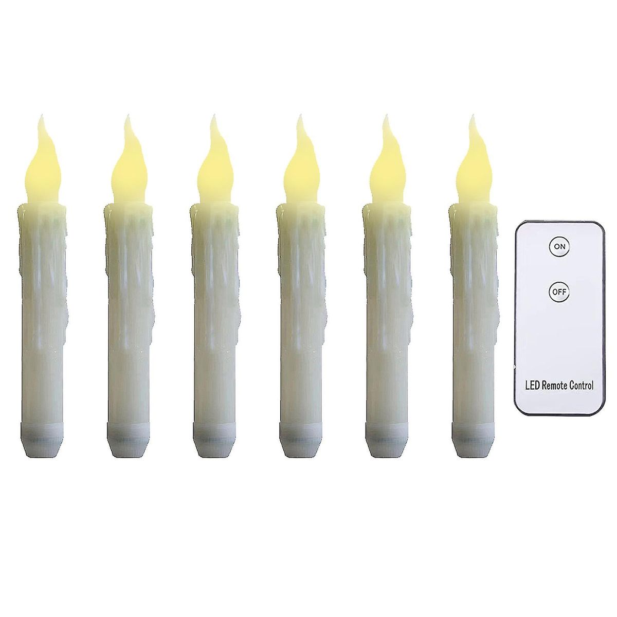 Led Candles With Remote Control, Flickering Flame, Pack Of 6, Halloween Decor_voghion.com