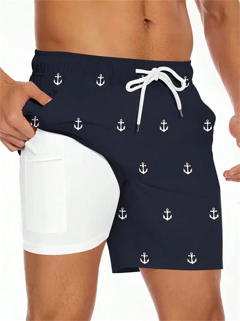 Men's Clothing Professional Hot Spring Quick Drying Anti Embarrassment Swimming Trunks Shorts Loose Boxer High Elastic Beach Pants_voghion.com