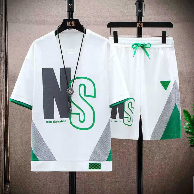 Men's Clothing Summer suit short sleeved T shirt men's set with handsome shorts couple teenagers half sleeved tops_voghion.com