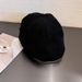 Nuovo berretto da strillone casual artistico in velluto a coste con ampia circonferenza della testa, in PU, autunno inverno_voghion.com
