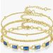 Women's Jewelry Brass Real Gold Electroplating Stacking Wear Three Layers Inlaid With Colored Zircon Light Luxury Ladies Bracelet_voghion.com