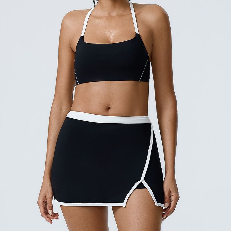 Ropa de mujer, nuevos trajes, ropa interior deportiva sexy para yoga, pantalones para correr, sujetador y falda corta._voghion.com