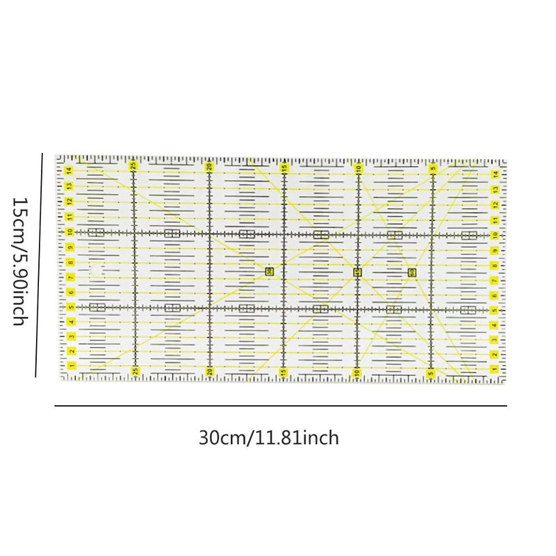 Sewing and patchwork ruler acrylic cutting ruler double color rectangular ruler hollow ruler_voghion.com