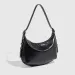 Soft Leather Metallic Shoulder Pin Buckle Motorcycle Dumpling Zipper Handbag Commuter Underarm Women's Bag_voghion.com